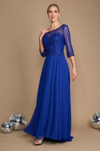 Long Sleeve Hand Beaded Mother of The Bride Dress