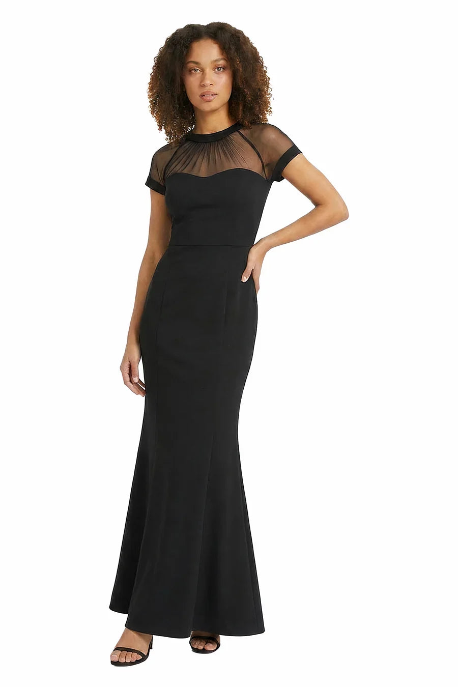 Maggy London Belted Long Sleeve Sheath Dress in Black G6210M
