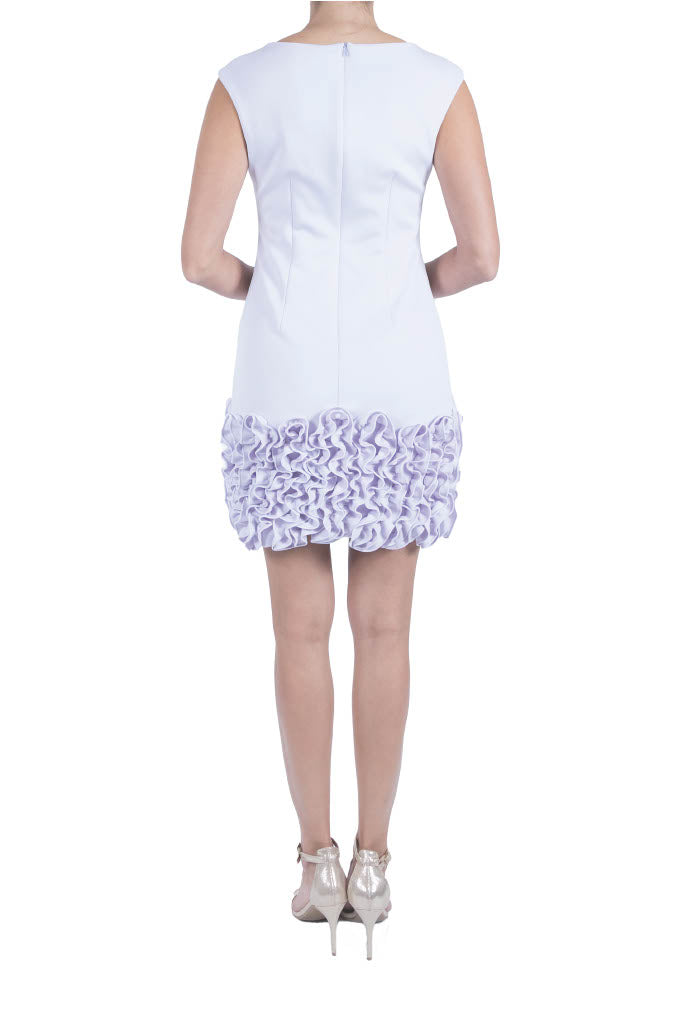 Donna Ricco Extended Shoulder Tiered Ruffle Hem Sheath Dress DR51178