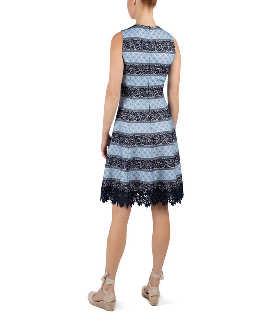 Donna Ricco DR51803 Navy Multi back view