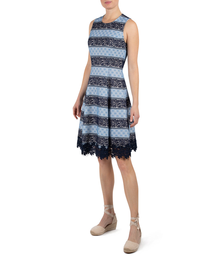 Donna Ricco DR51803 Navy Multi side view