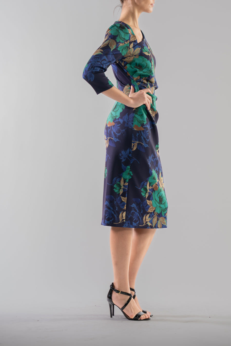 Donna Ricco DR53009 Navy Multi side view