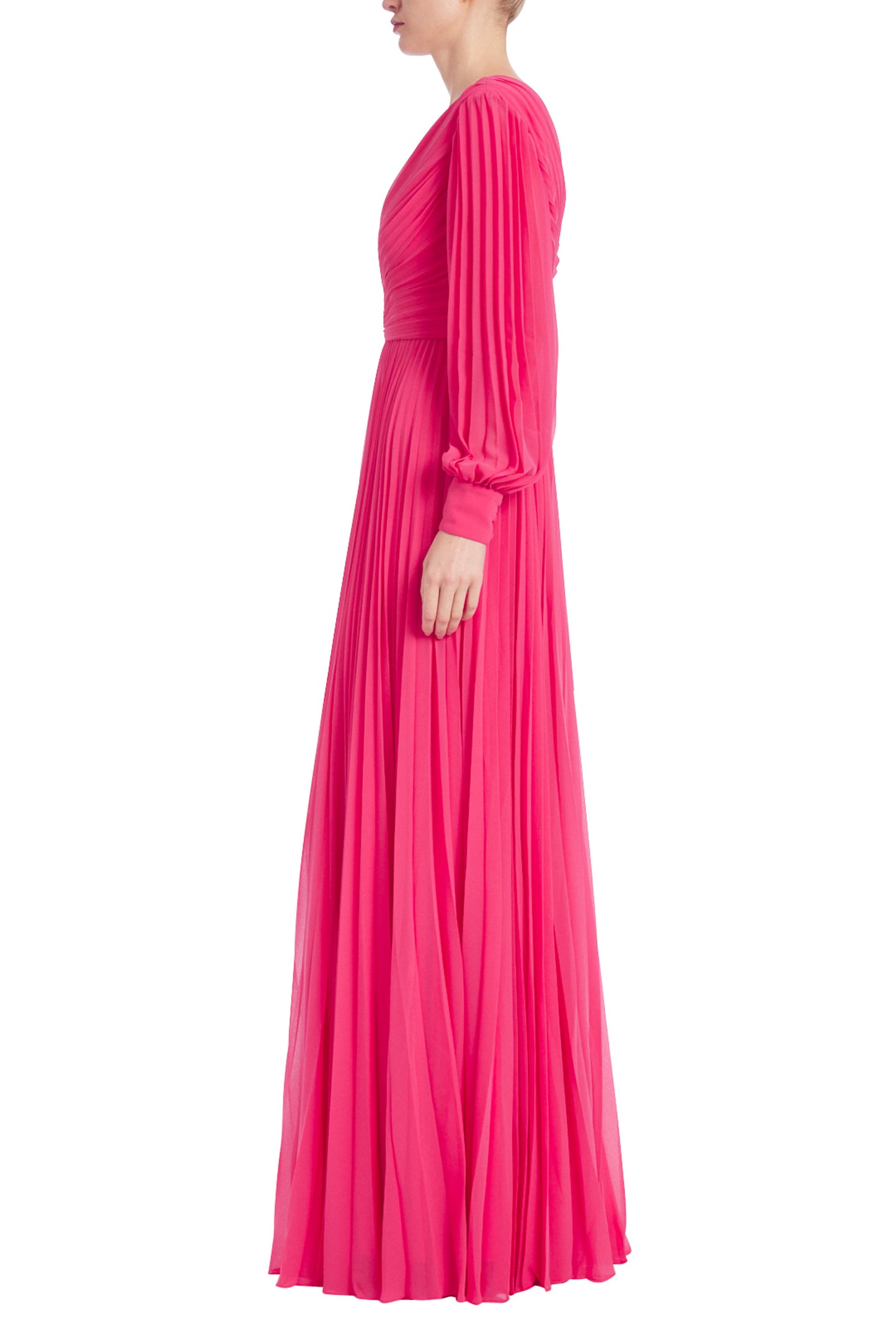 Badgley Mischka Soft Long Deep V-Neck Gown - Wholesale 