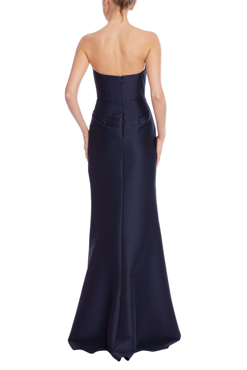Badgley Mischka Strapless Ruched Mikado Trumpet Gown EG4651
