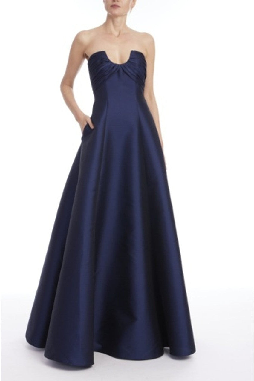 Badgley Mischka Strapless Mikado A-Line Ball Gown with Pockets EG4661