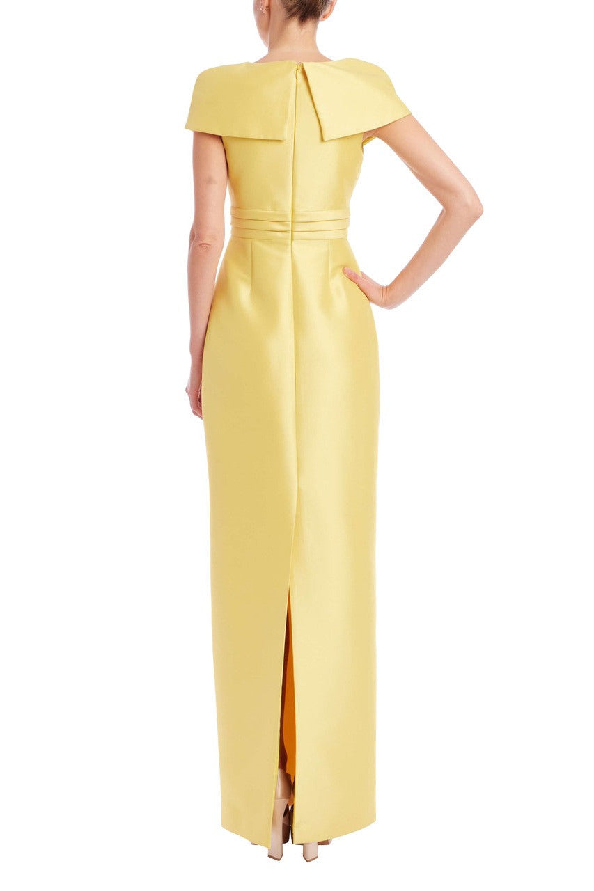 Badgley Mischka Faux Wrap Mikado Column Gown EG5138 Wholesale