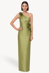 Badgley Mischka One-Shoulder Floral Applique Column Gown EG5176