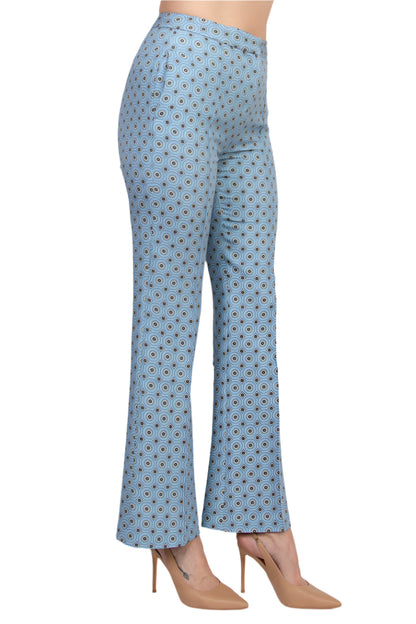 Elie Tahari Camryn Floral Side Seam Pockets Banded Waist Straight-Leg Pants - print side