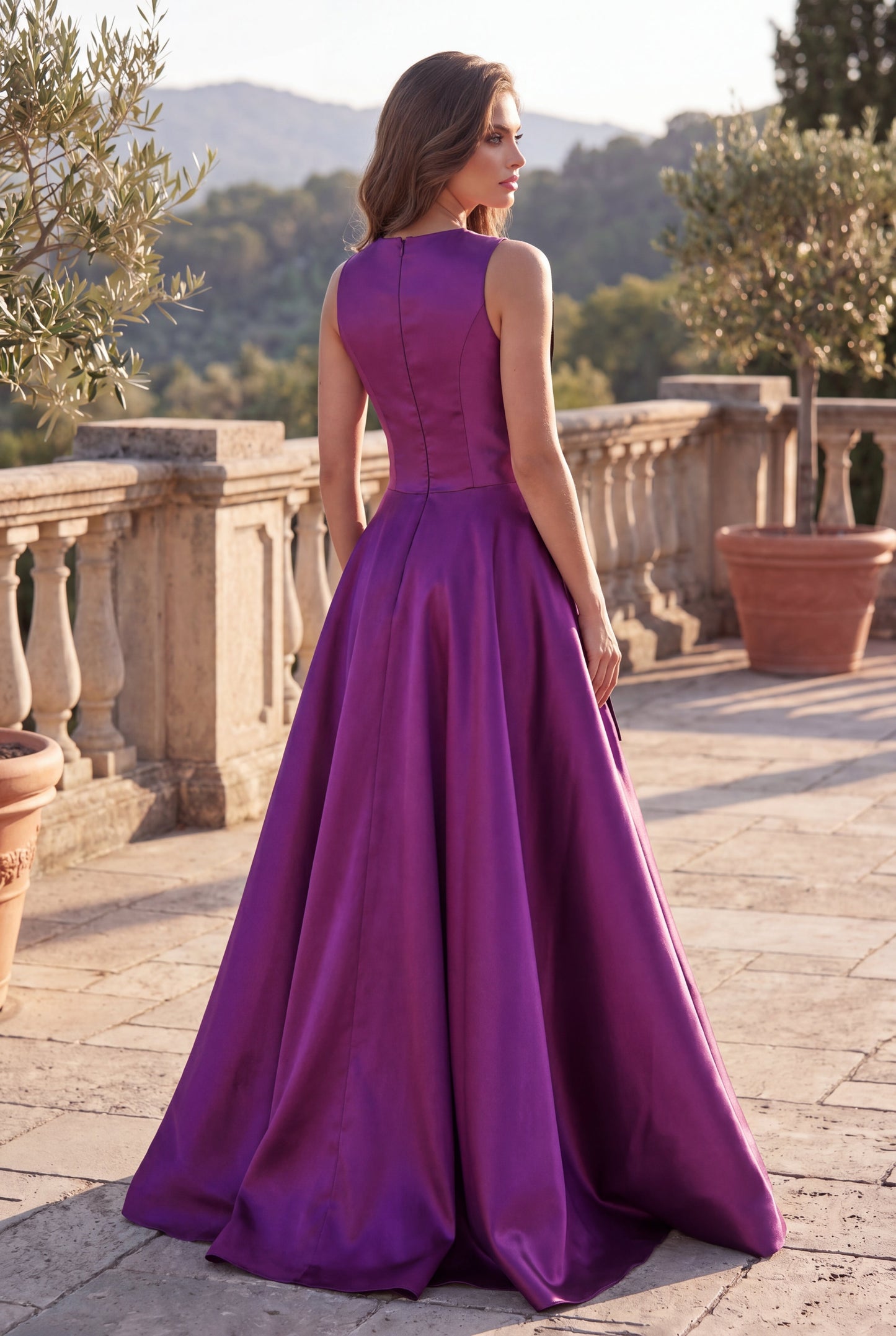 Kos Couture Long Formal Ball Gown with Statement Bow