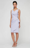 Wholesale Contour Collection Short Side Ruched Dress Featuring SmoothFit Fabric with Surplice Neck Alex Evenings 134005