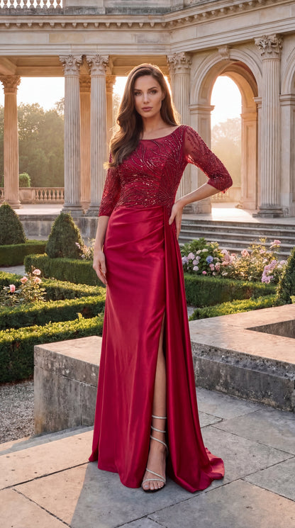 Long Sleeve Formal Mother Of The Bride Dress