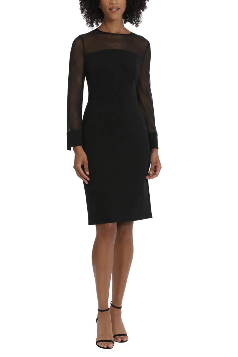 Maggy London Scuba Crepe Illusion Sheath Dress