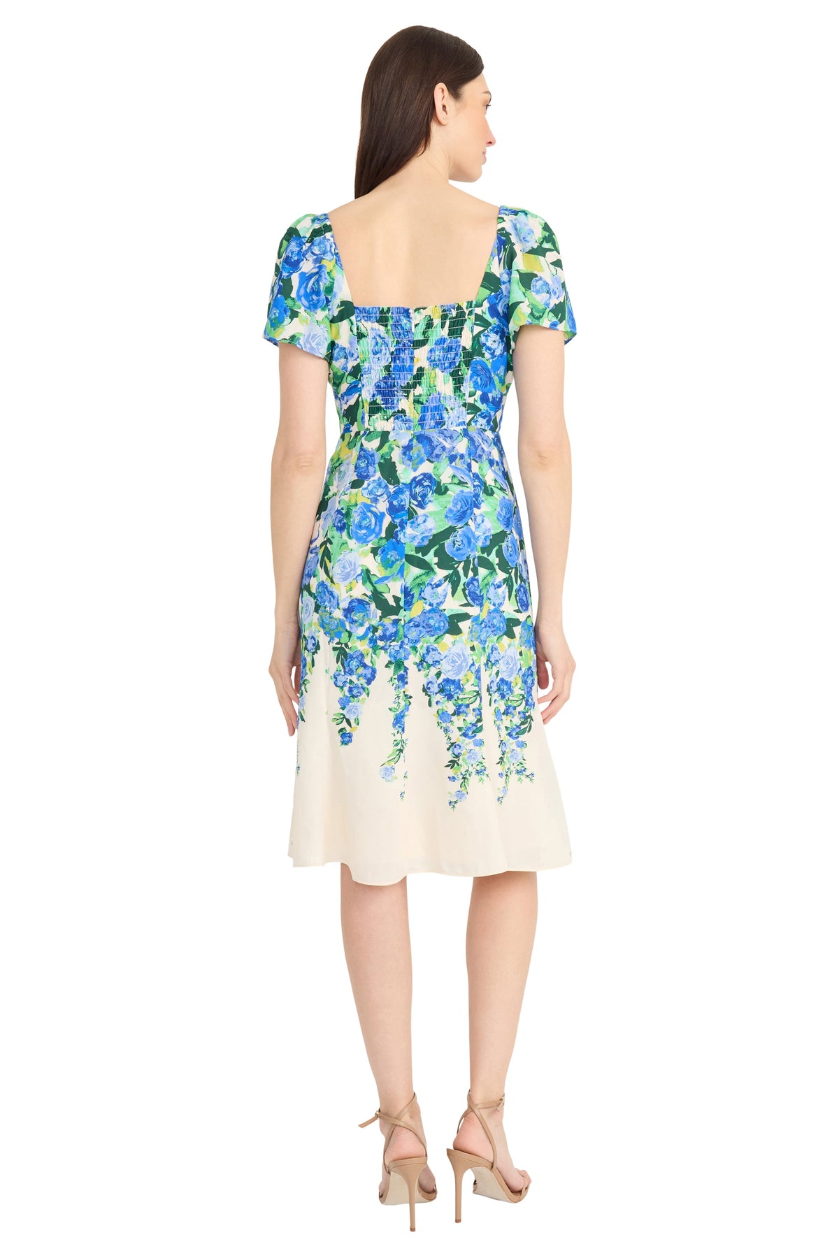 Maggy London Sweetheart Flutter Sleeve Floral Midi Dress G5920M Wholesale