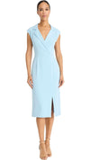 Maggy London Tailored Wrap V-Neck Crepe Midi Dress G6378M Wholesale