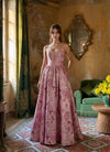 Floor Length Pink Corset Prom Dress