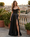 Lace Up Off Shoulder Formal Evening Gown