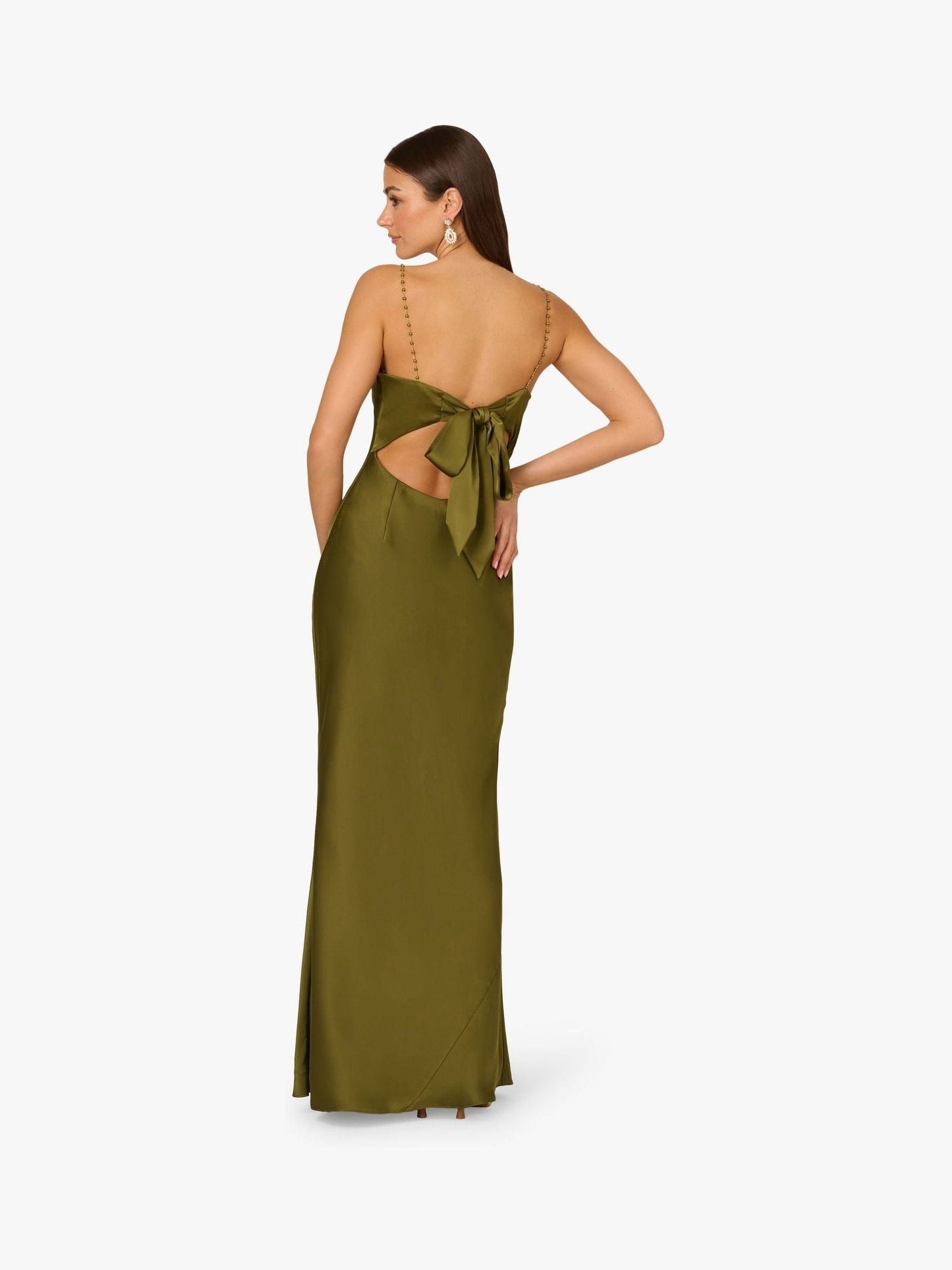 Square Neck Floor-Length Satin Formal Sheath/Column Gown Kay Unger 5648558
