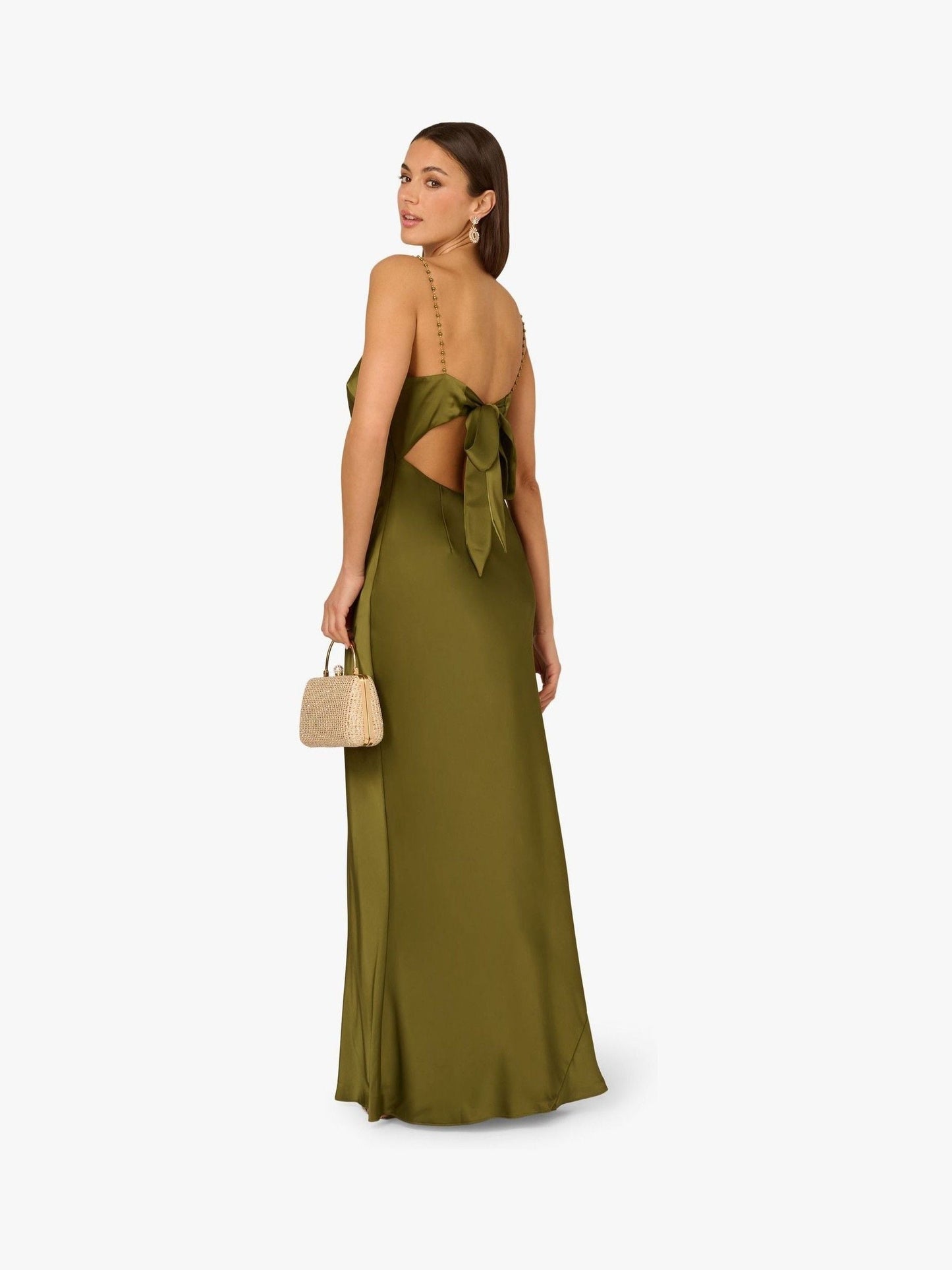 Square Neck Floor-Length Satin Formal Sheath/Column Gown Kay Unger 5648558
