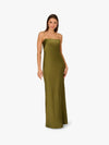 Square Neck Floor-Length Satin Formal Sheath/Column Gown Kay Unger 5648558