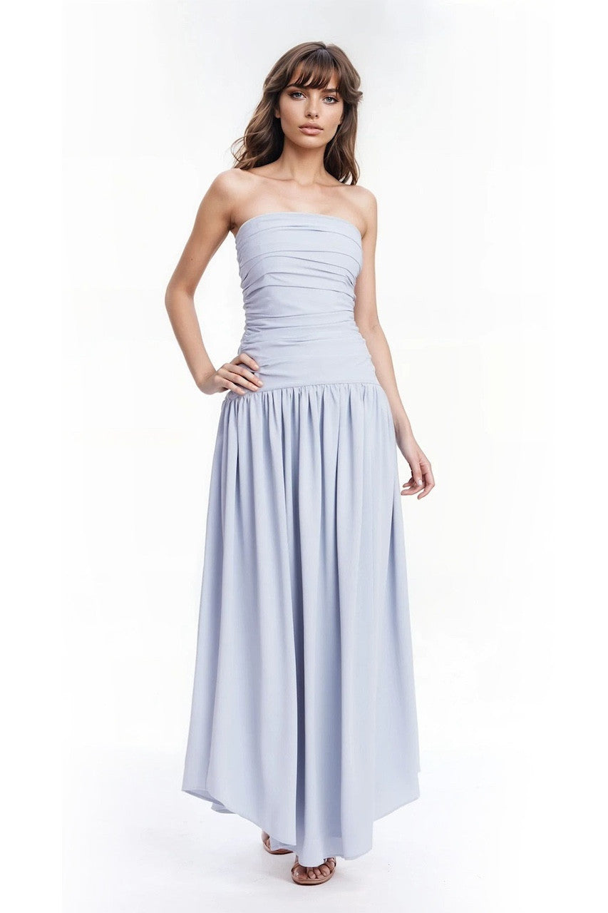 Strapless Drop Waist Gown Jewel by Badgley Mischka J0503