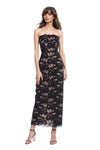 Black Strapless Floor-Length Lace Formal Gown Scalloped Trim Badgley Mischka J0711