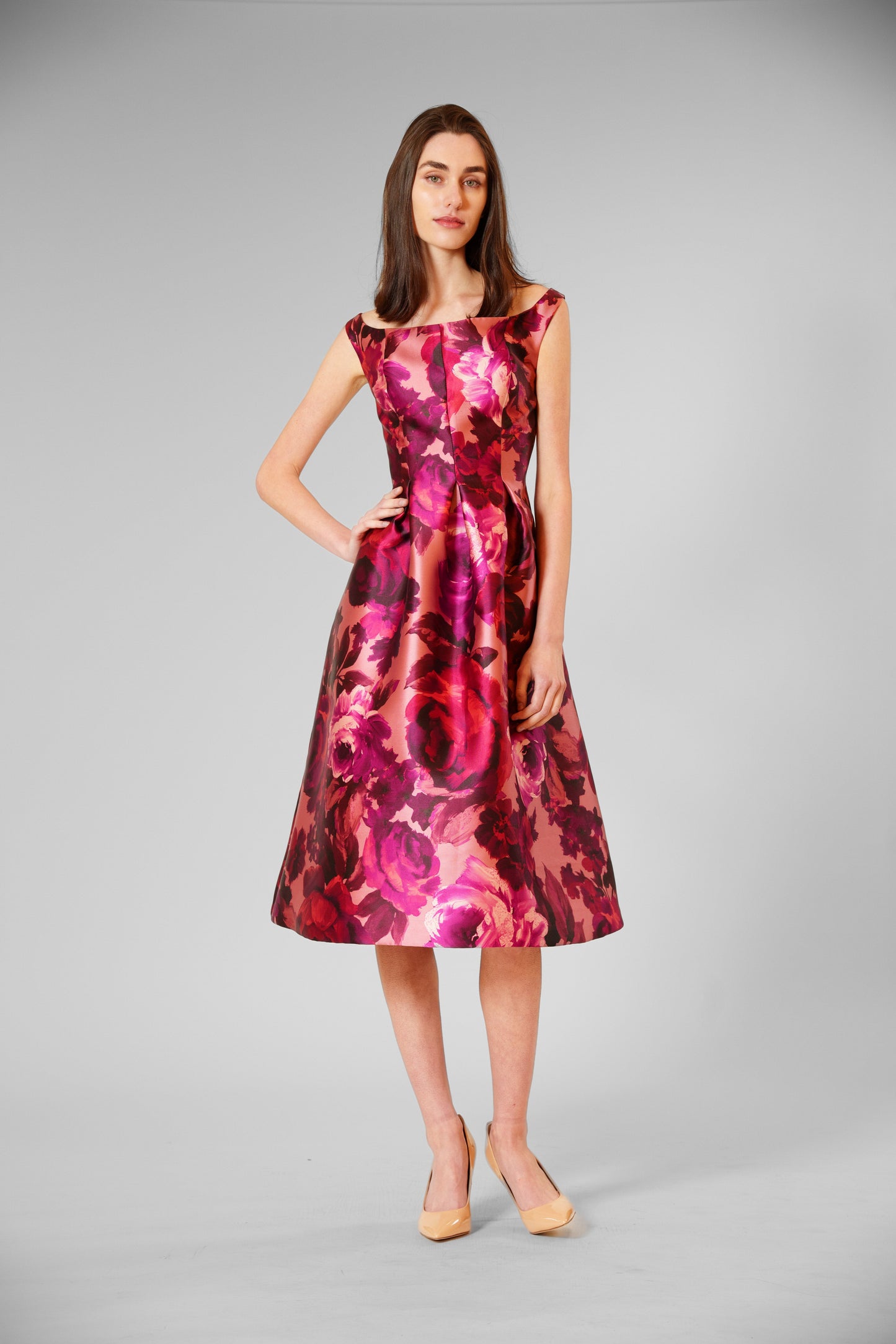 Floral Boat Neck A-Line Evening Dress Julia Jordan JJ41516