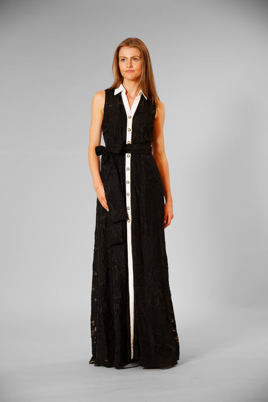 Sleeveless Burnout Shirt Dress with Sash Julia Jordan JJ41524