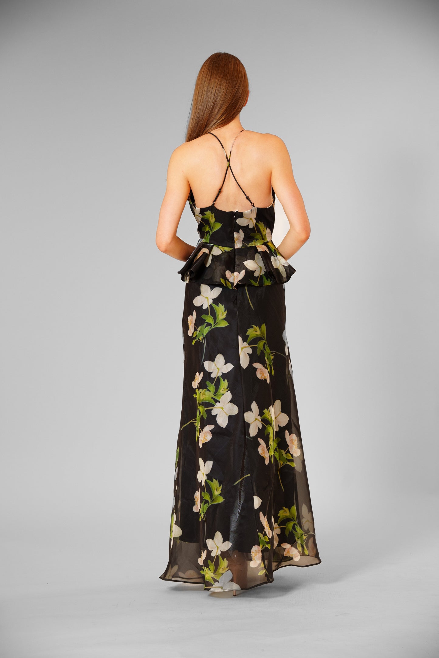 Sleeveless Organza Rosette Detail Gown Julia Jordan JJ41605