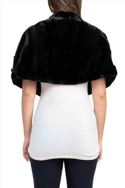 Nina Leonard Faux Fur - Black - Back