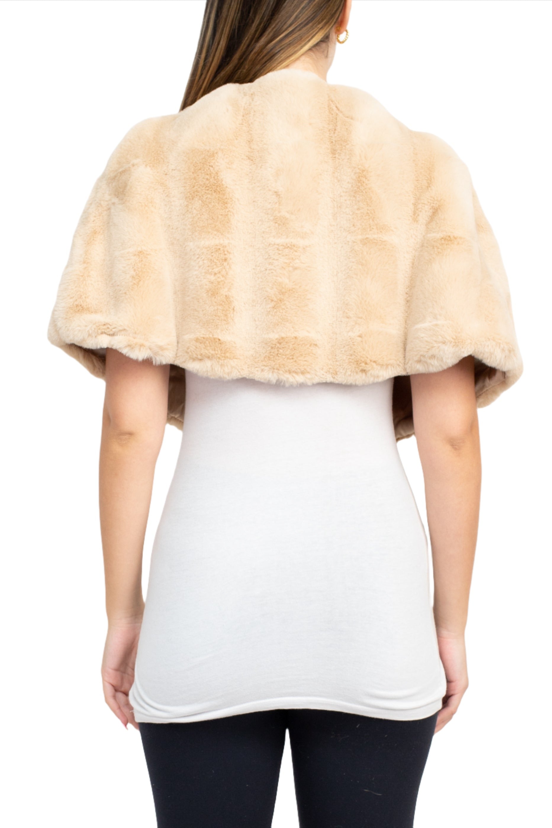 Nina Leonard Faux Fur - Toffee - Back