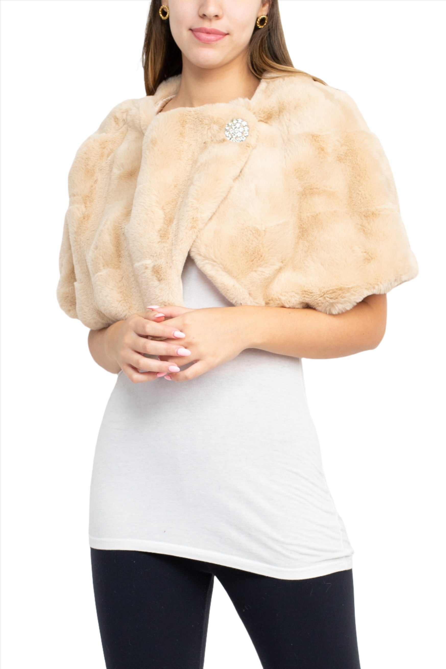 Nina Leonard Faux Fur - Toffee - Front