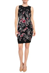 Jewel Neck Knee-Length Jersey Cocktail Bodycon Dress - Cathy Malandrino MCD90201