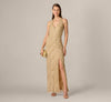 Sunburst Art Deco Beaded Halter Gown Adrianna Papell MD1E209952
