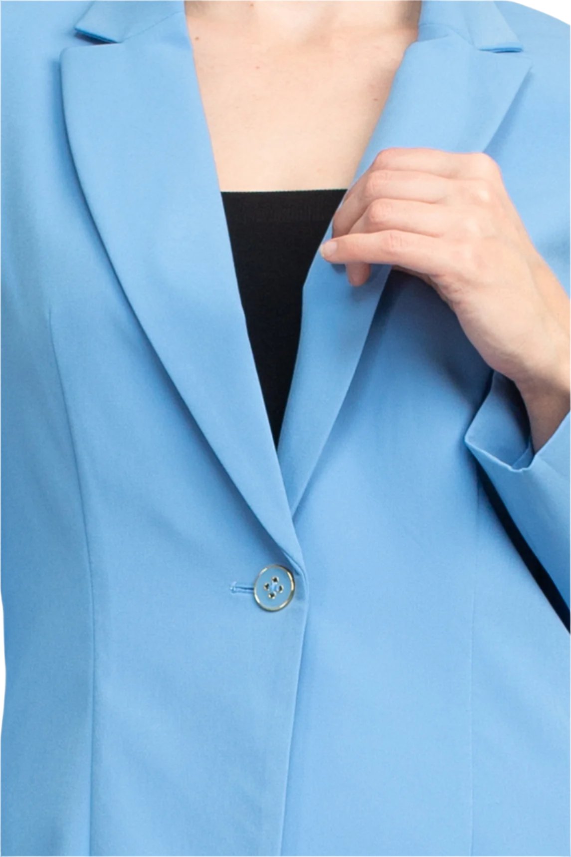 Nanette Lepore Notch Lapel Nolita Stretch Blazer - CAYMAN BLUE - Fabric 