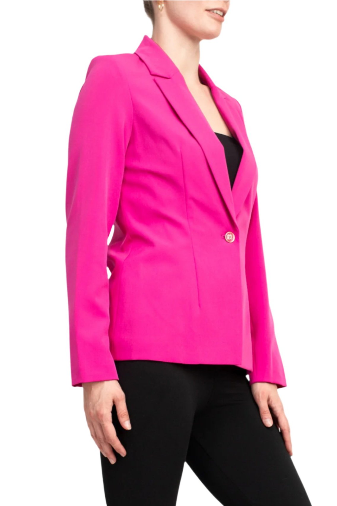 Nanette Lepore Notch Lapel Nolita Stretch Blazer - PRECIOUS PINK - Side