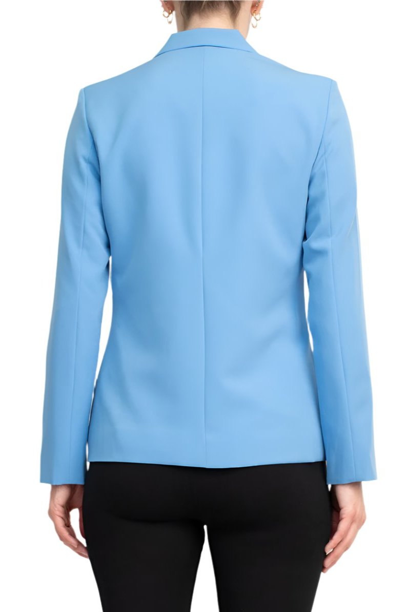 Nanette Lepore Notch Lapel Nolita Stretch Blazer - CAYMAN BLUE - Back 