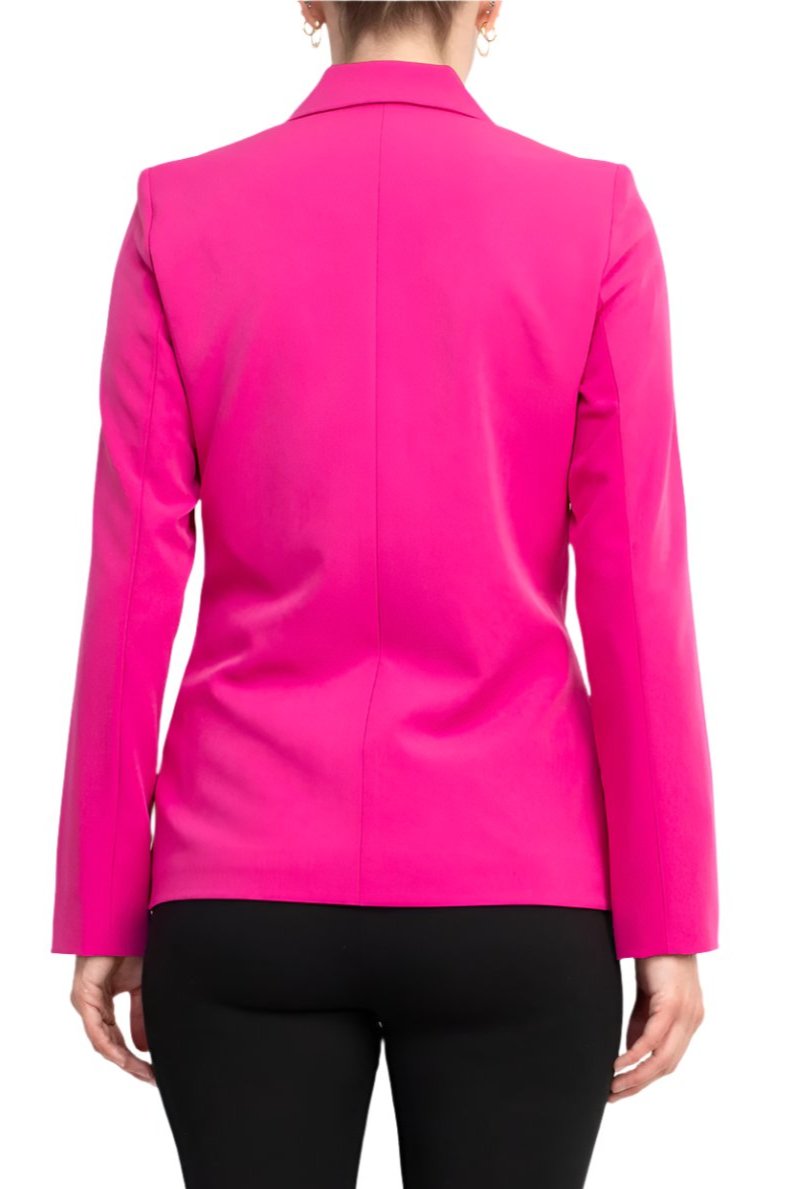 Nanette Lepore Notch Lapel Nolita Stretch Blazer - PRECIOUS PINK - Back 