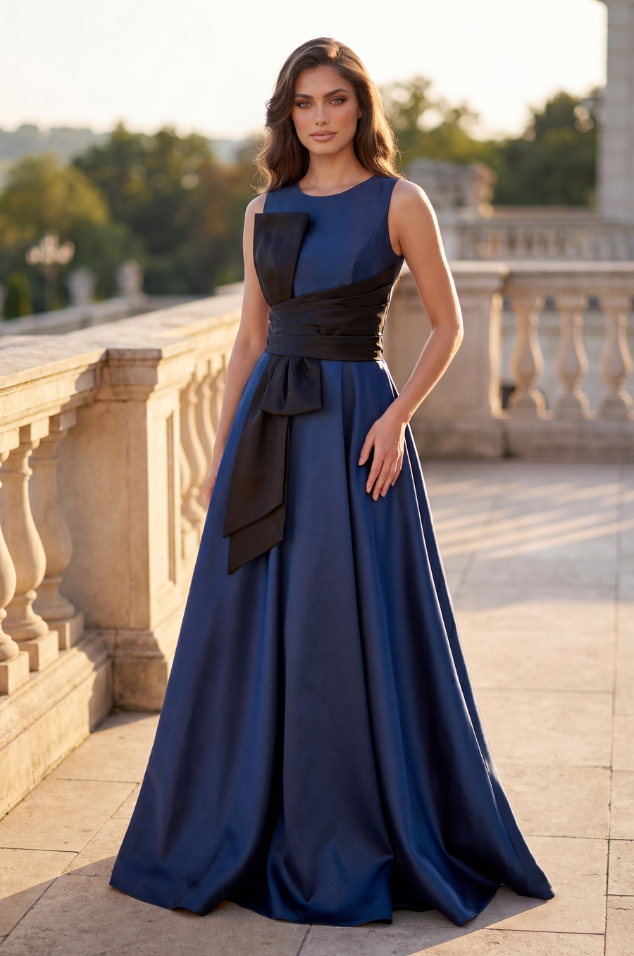 Kos Couture 1376 Long Formal Ball Gown with Statement Bow