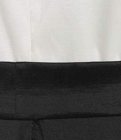 Oleg Cassini Plus Size Collared Stretch Taffeta Midi Dress with Tie Waist, Pockets, and Concealed Zipper Back