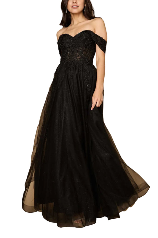 Formal Dresses Long Off Shoulder Corset Formal Dress Black