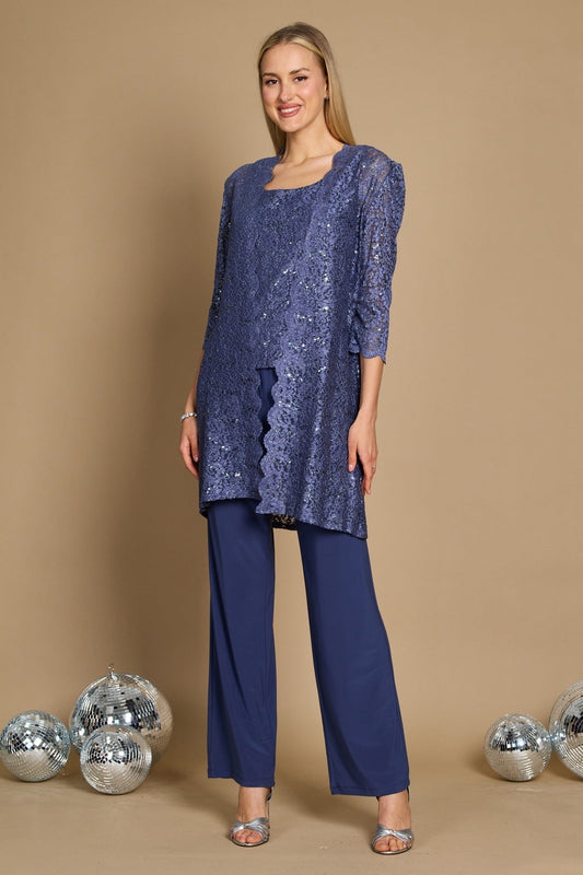 R&M Richards RM1993 Mother of the Bride Long Jacket Pant Suit