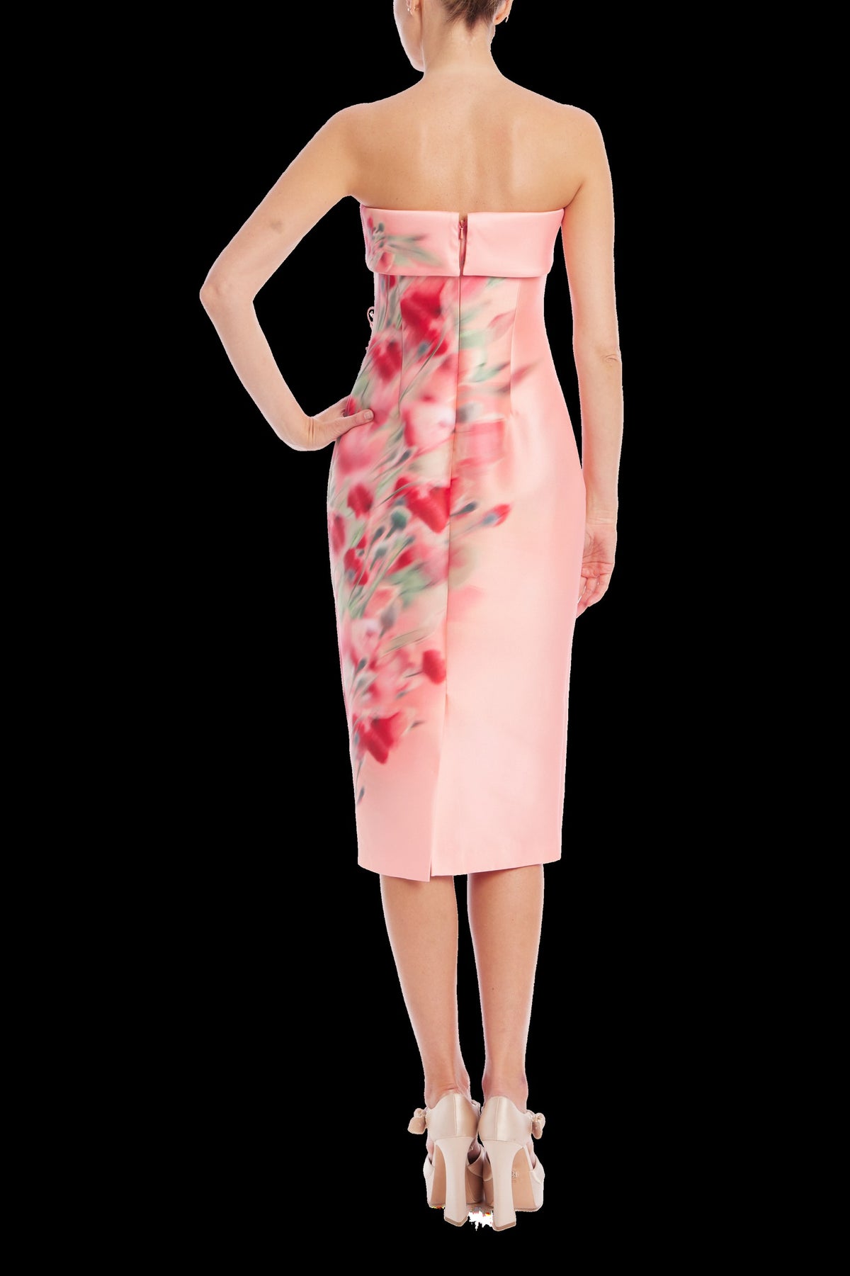 Badgley Mischka Strapless Beaded Floral Sheath Dress SC4592 Wholesale