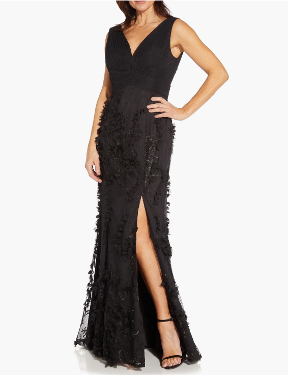Embroidered Mesh Trumpet Mermaid Gown Aidan Mattox MD1E206707