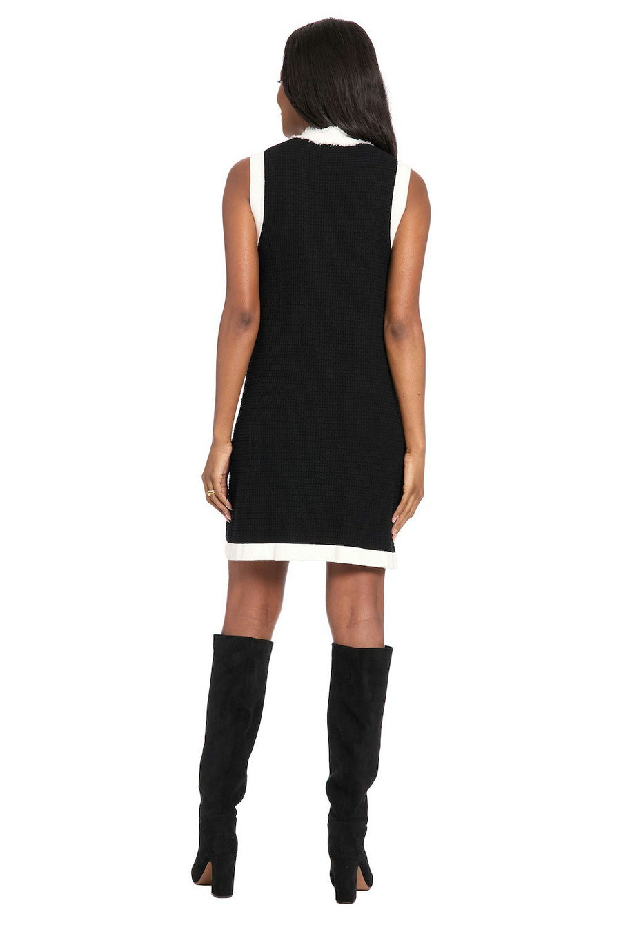 London Times Contrast Trim Sweater Dress T10241M Wholesale