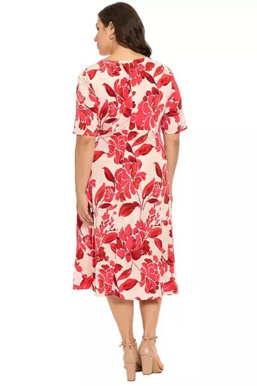 London Times A Line Floral Midi Dress T10260M Wholesale