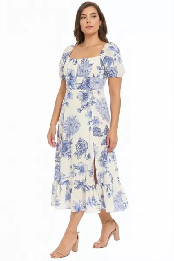 London Times T10358M White Blue