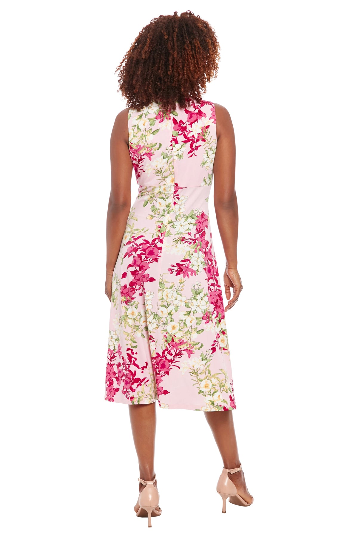 London Times Sleeveless Keyhole Floral Midi Dress T4470M Wholesale