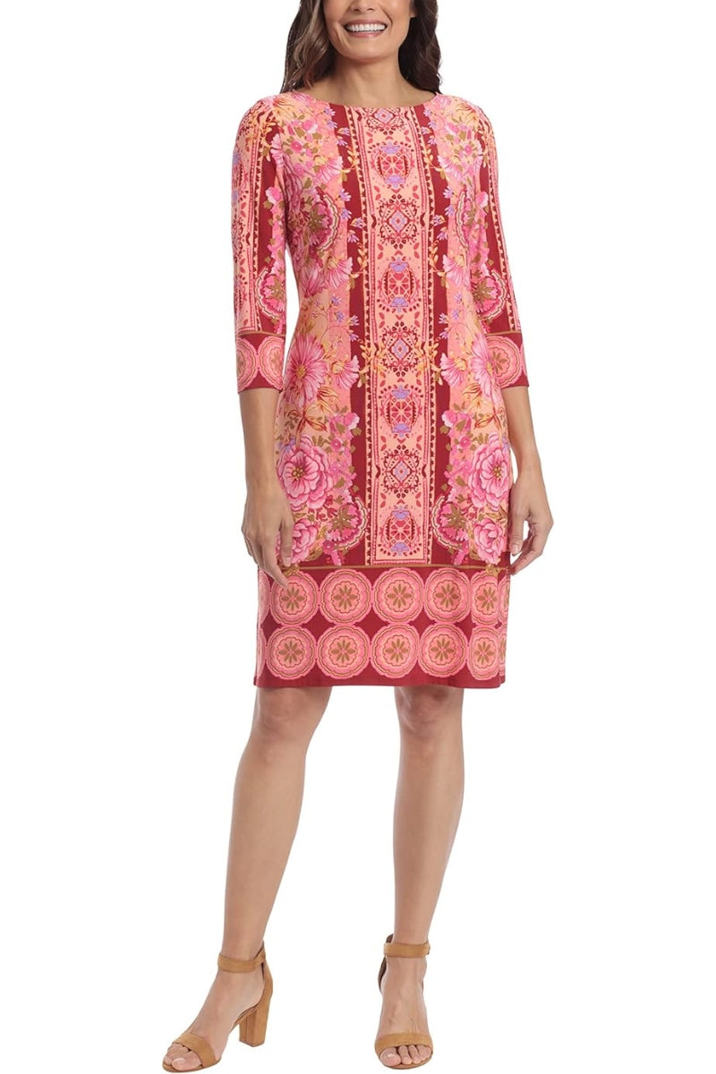 Bateau Knee-Length Jersey Cocktail Sheath/Column London Times T6519W
