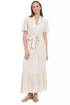London Times Stripe Tiered Maxi Dress T7395M
