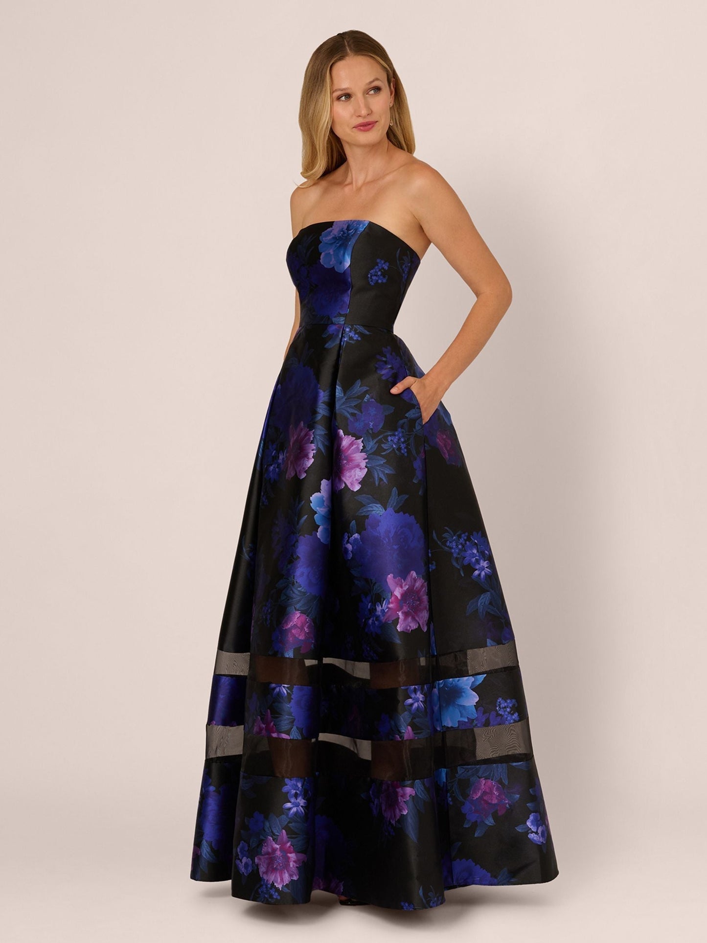 Strapless Long Floral Ballgown by Adrianna Papell AP1E212492